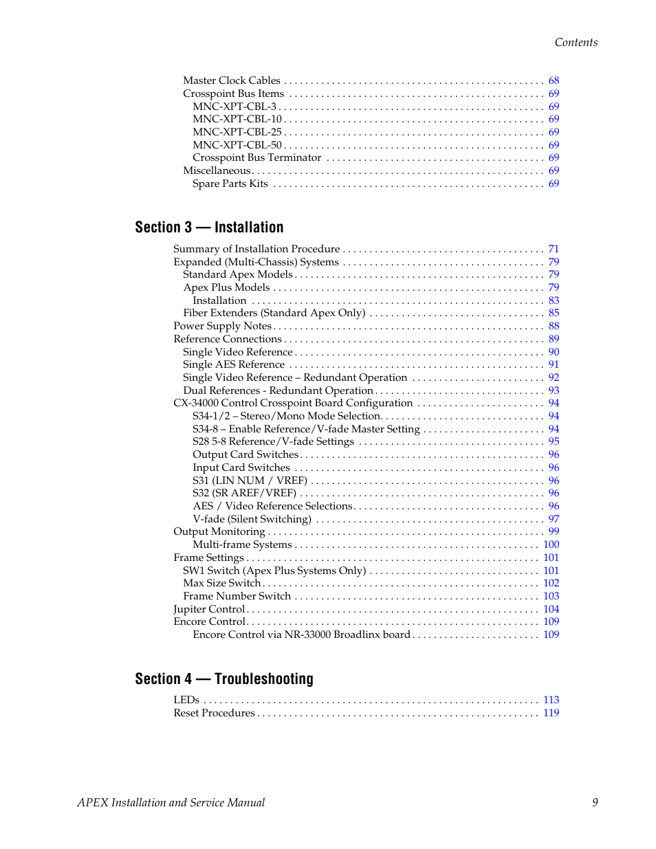 Grass Valley Apex v.2.0 User Manual | Page 7 / 134