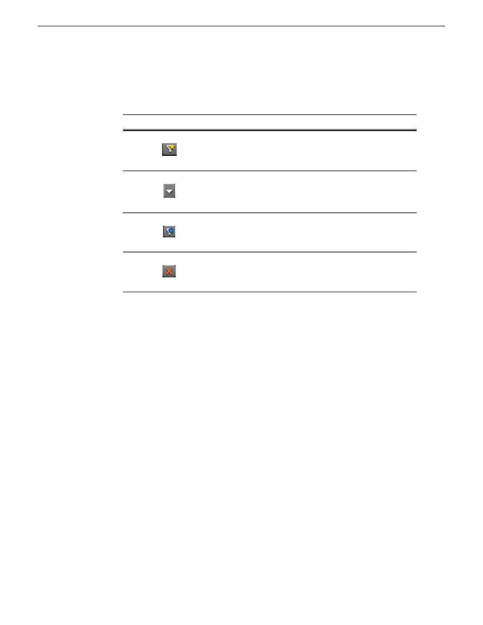Filter icon reference table, About searching metadata fields | Grass Valley Aurora Browse v.7.0 User Manual | Page 25 / 60
