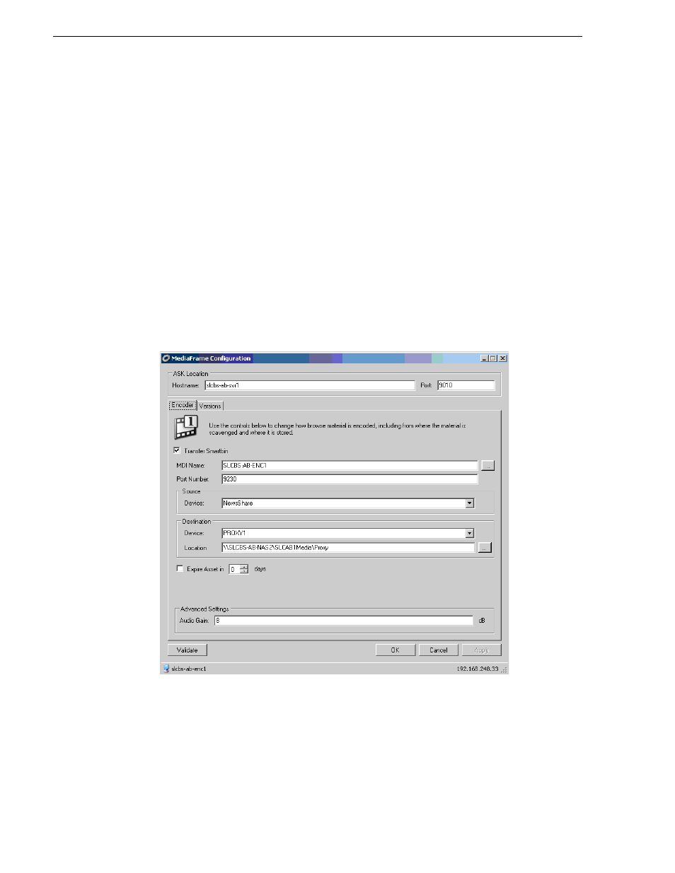 Configure smartbin encoder | Grass Valley Aurora Browse v.7.0 Installation User Manual | Page 106 / 206