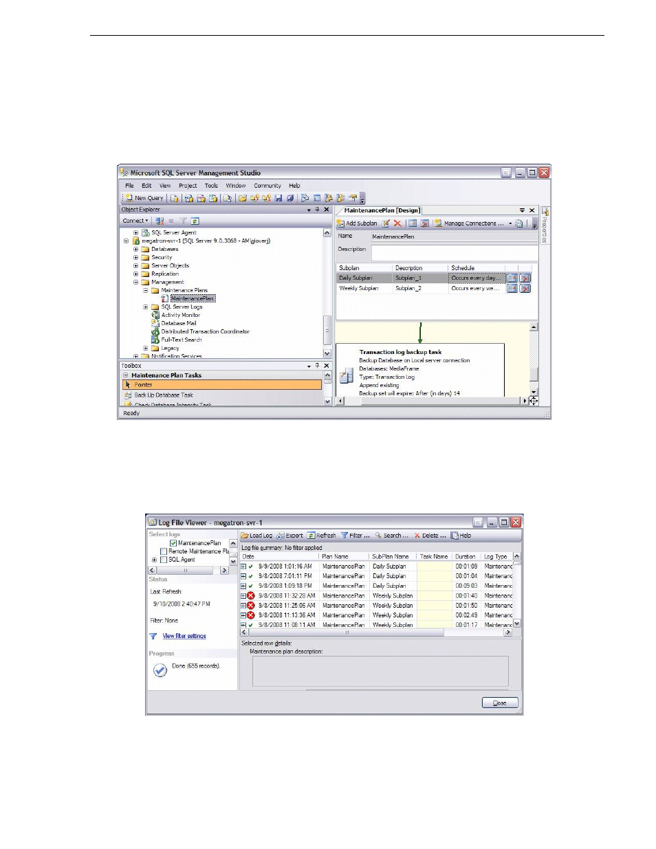 Verifying the database maintenance plan status | Grass Valley Aurora Browse v.7.0 Installation User Manual | Page 145 / 206