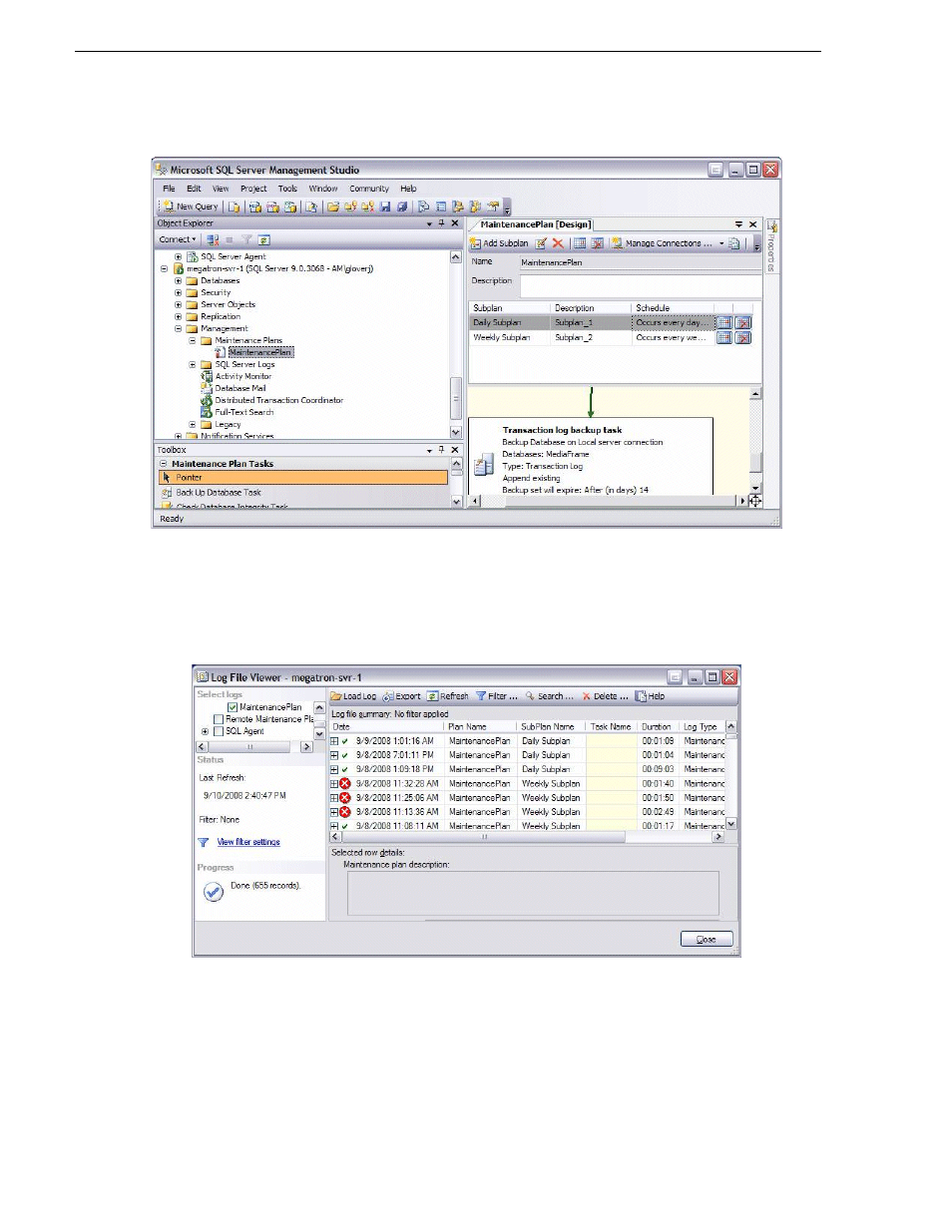 Modifying the database maintenance plan | Grass Valley Aurora Browse v.6.5 Installation User Manual | Page 104 / 142