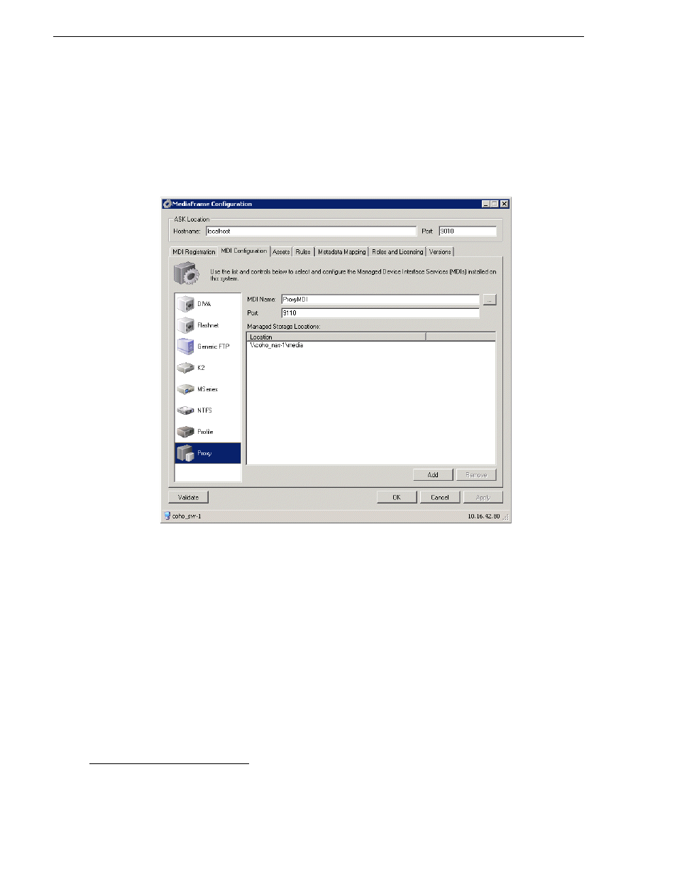 Configure proxy mdi | Grass Valley Aurora Browse v.6.5 Installation User Manual | Page 66 / 142