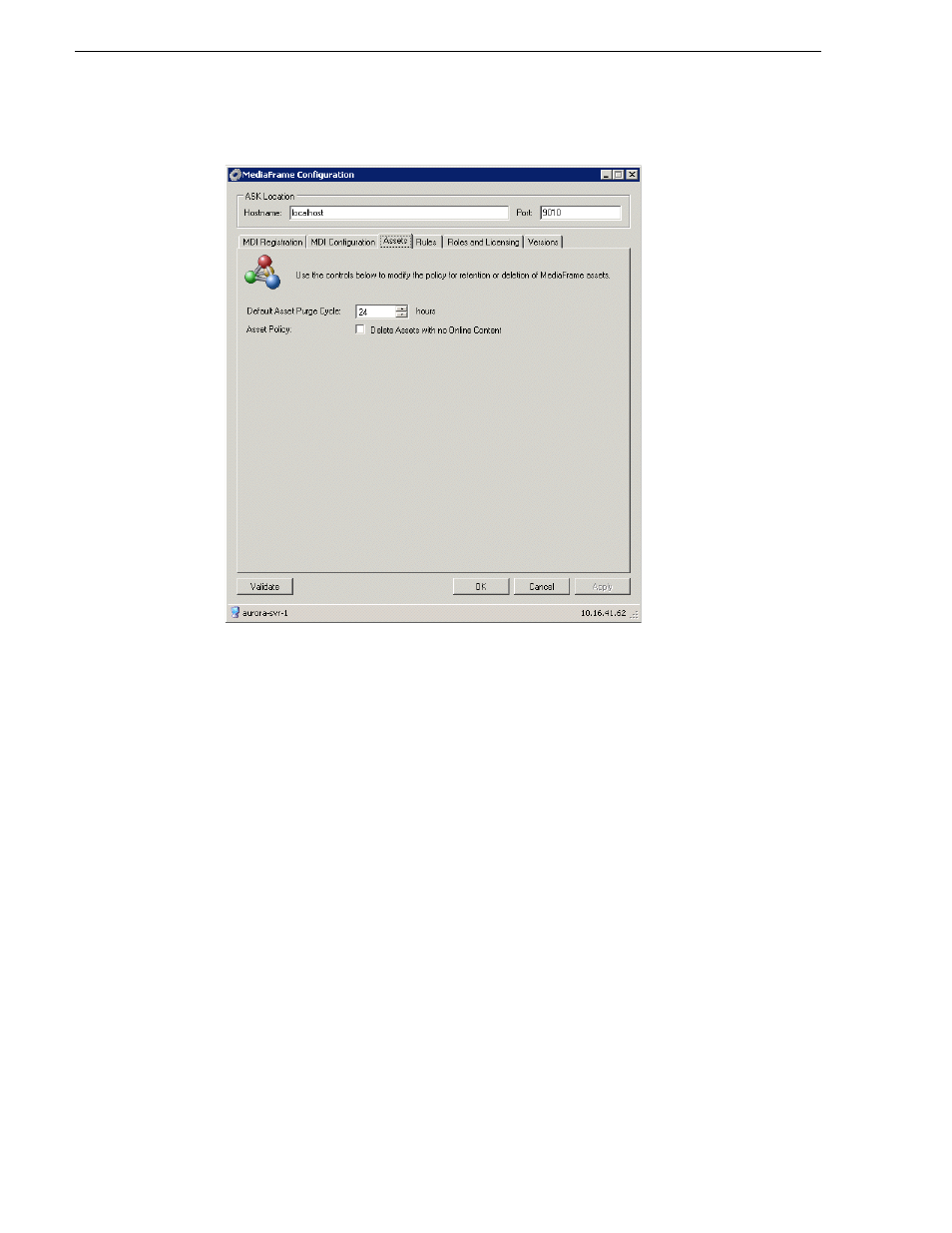 Configure assets tab, About expired assets, Configure assets tab about expired assets | Grass Valley Aurora Browse v.6.5 Installation User Manual | Page 80 / 142