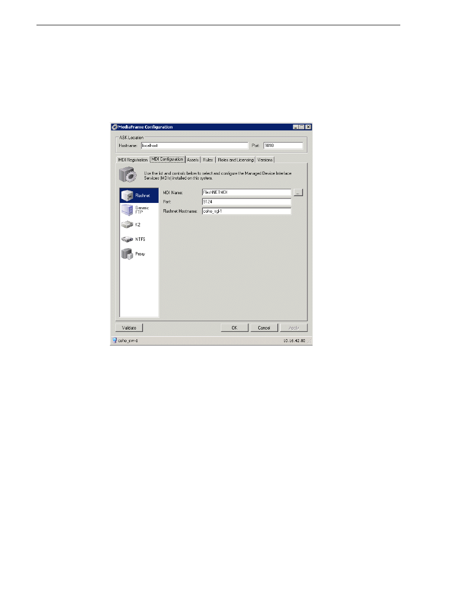 Configure flashnet mdi | Grass Valley Aurora Browse v.6.5 Installation User Manual | Page 92 / 142