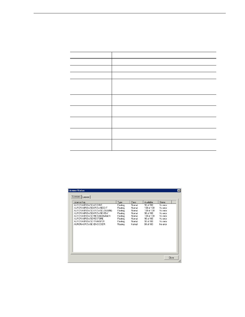 Verify license status and user sessions | Grass Valley Aurora Browse v.6.5 Installation User Manual | Page 97 / 142