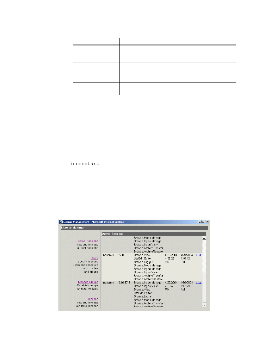 Managing aurora browse user sessions | Grass Valley Aurora Browse v.6.0b Installation User Manual | Page 108 / 182