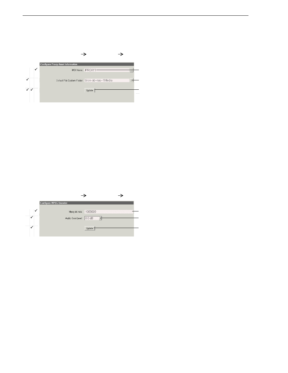 Configure proxy asset (nas): advanced encoder, Configure mpeg encoder: advanced encoder, Chapter 3 configuring the system | Grass Valley Aurora Browse v.6.0b Installation User Manual | Page 72 / 182