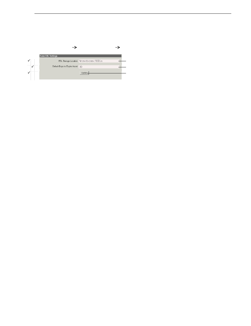 Configure save edl settings, Edl export, save, conform stage | Grass Valley Aurora Browse v.6.0b Installation User Manual | Page 87 / 182