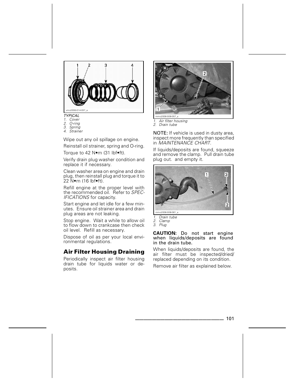 Air filter housing draining | BRP DS70 User Manual | Page 103 / 140