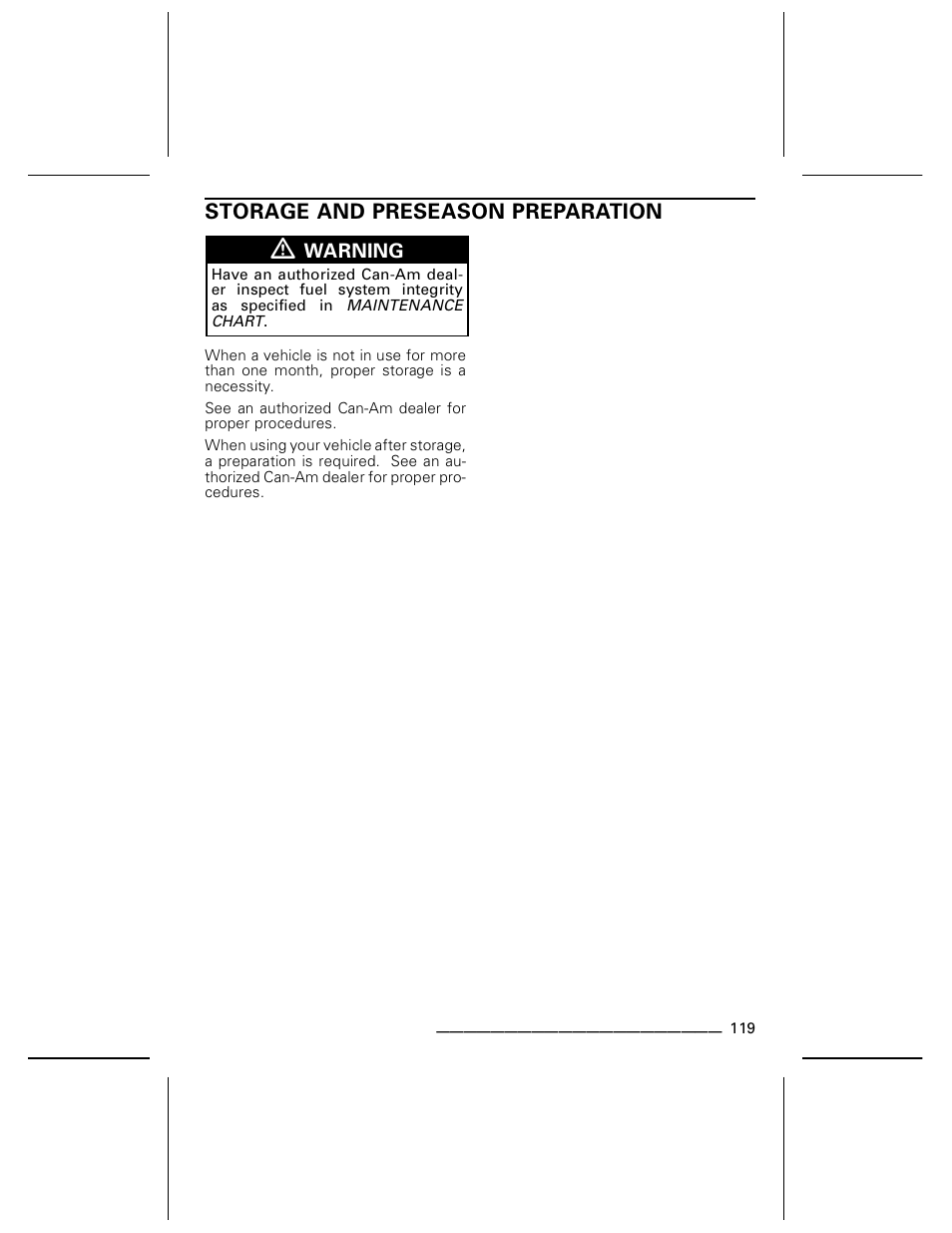 Storage and preseason preparation | BRP DS70 User Manual | Page 121 / 140