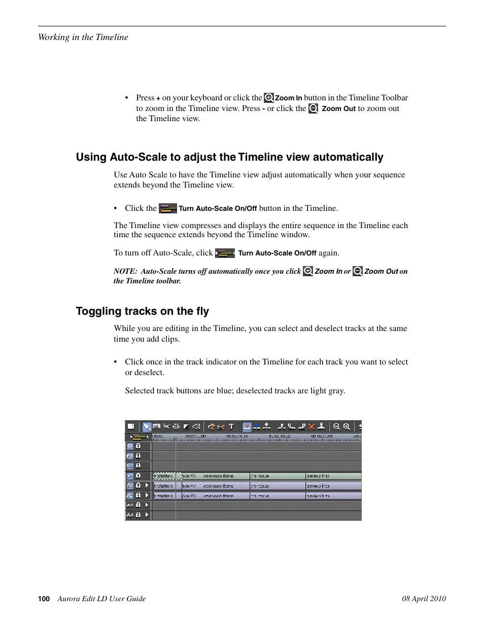 Toggling tracks on the fly | Grass Valley Aurora Edit LD v.7.0 User Manual | Page 100 / 228