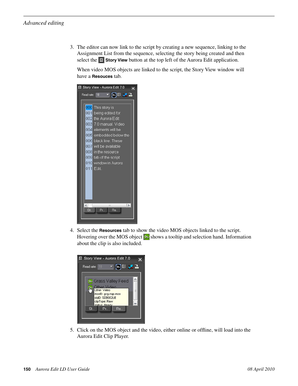 Grass Valley Aurora Edit LD v.7.0 User Manual | Page 150 / 228