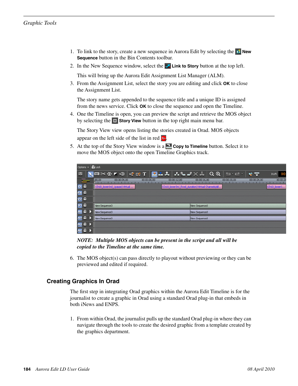 Creating graphics in orad | Grass Valley Aurora Edit LD v.7.0 User Manual | Page 184 / 228