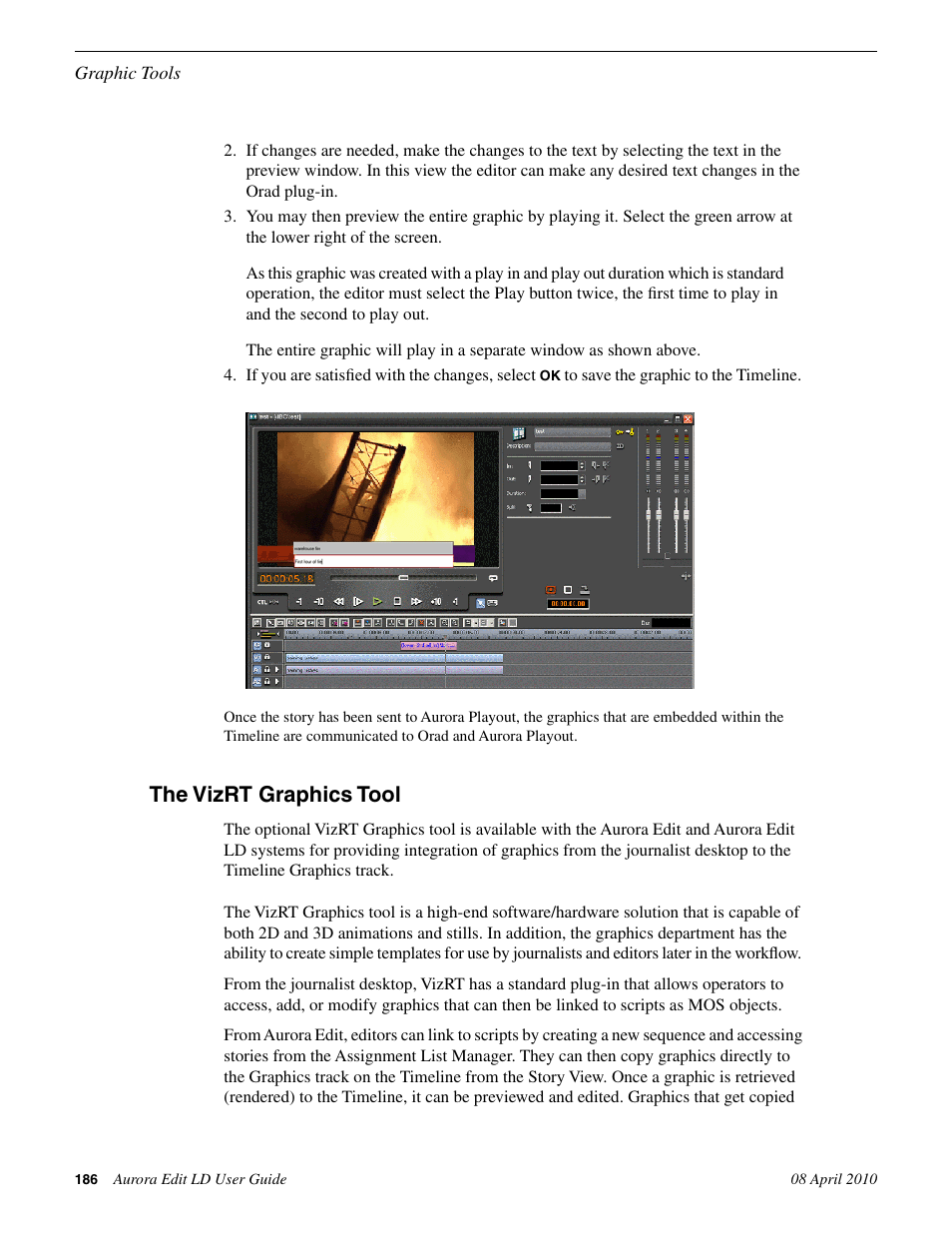 The vizrt graphics tool | Grass Valley Aurora Edit LD v.7.0 User Manual | Page 186 / 228