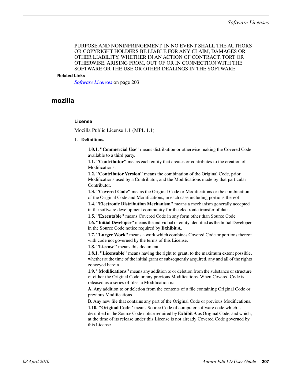 Mozilla | Grass Valley Aurora Edit LD v.7.0 User Manual | Page 207 / 228