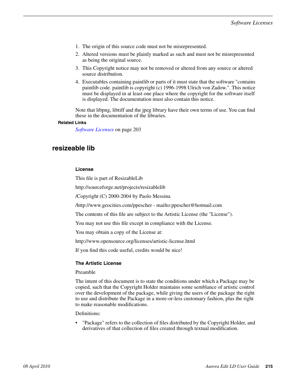 Resizeable lib | Grass Valley Aurora Edit LD v.7.0 User Manual | Page 215 / 228
