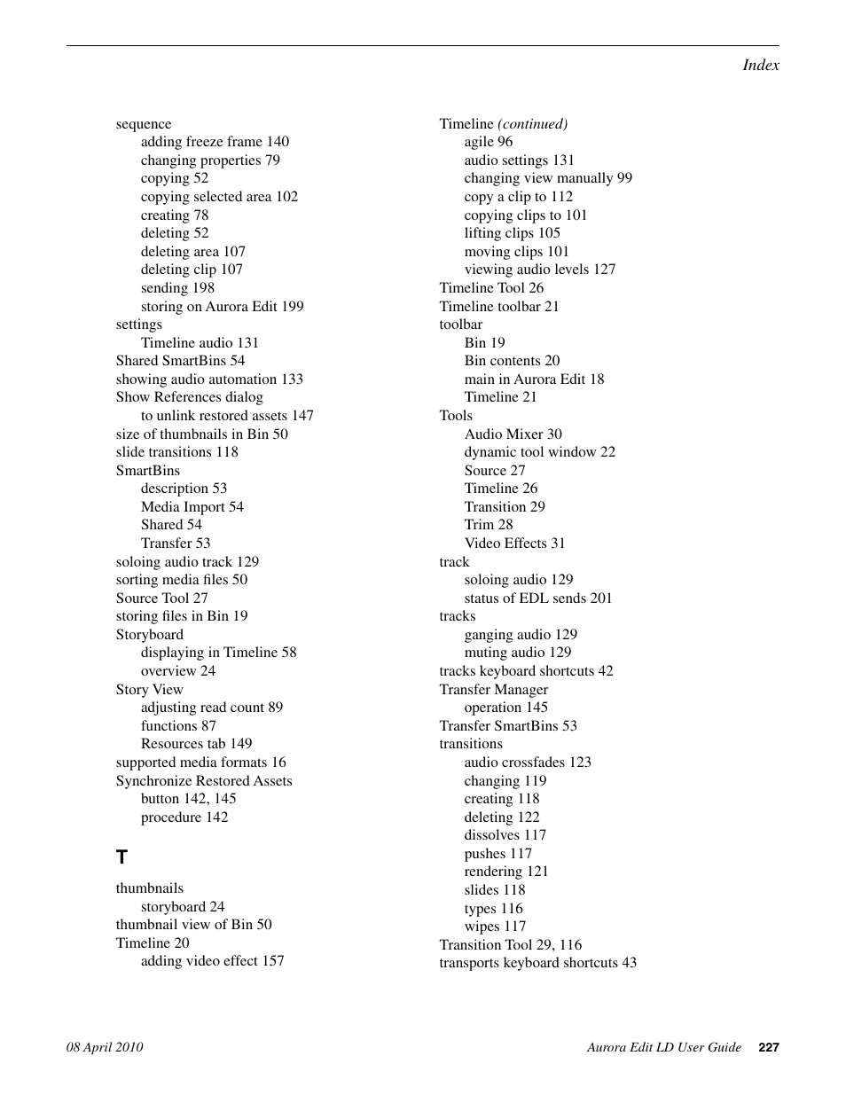 Grass Valley Aurora Edit LD v.7.0 User Manual | Page 227 / 228