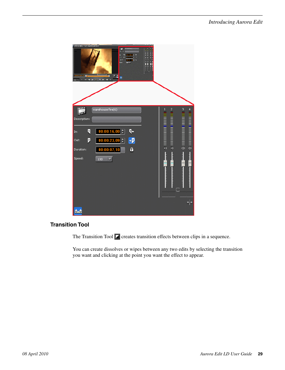 Transition tool | Grass Valley Aurora Edit LD v.7.0 User Manual | Page 29 / 228