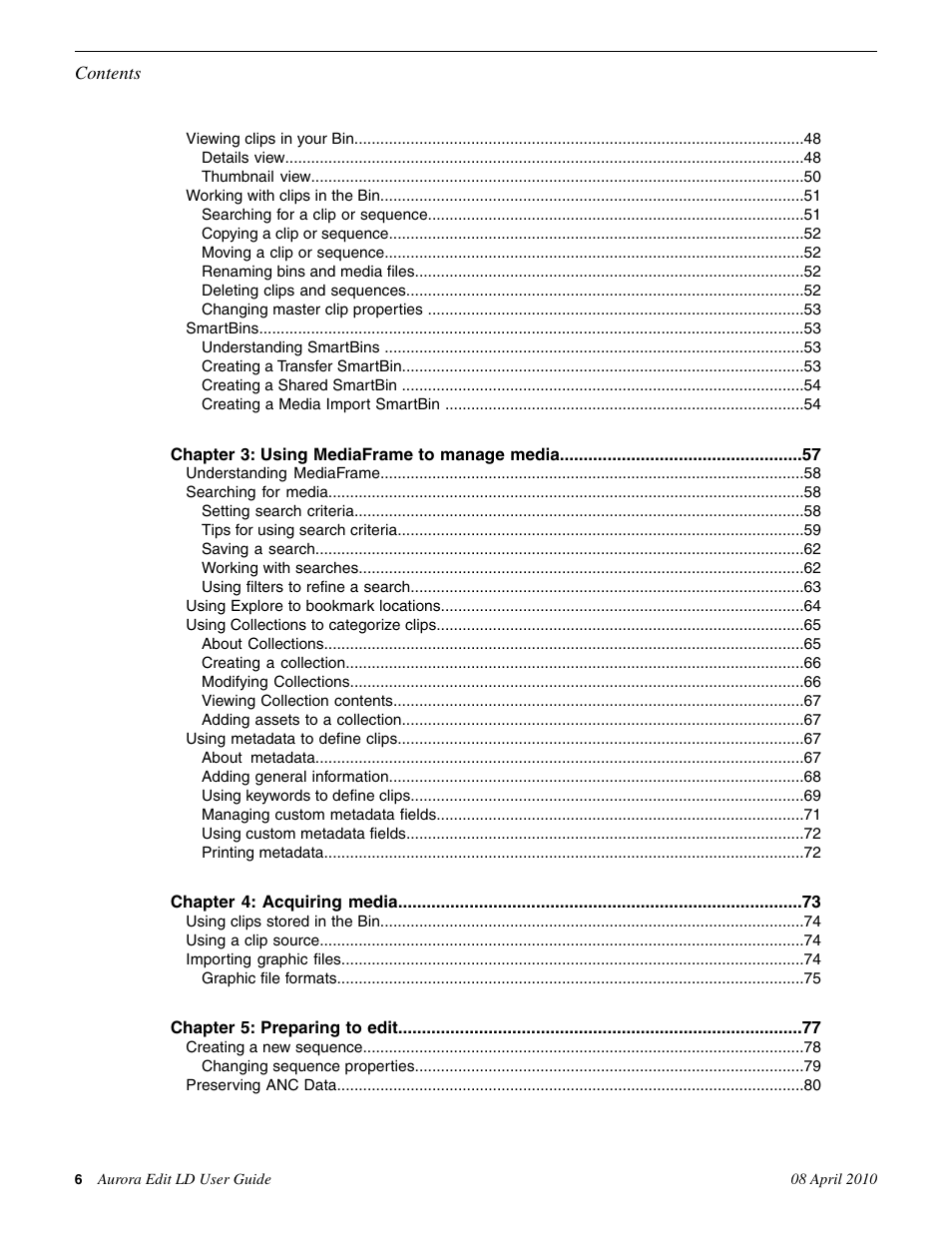 Grass Valley Aurora Edit LD v.7.0 User Manual | Page 6 / 228
