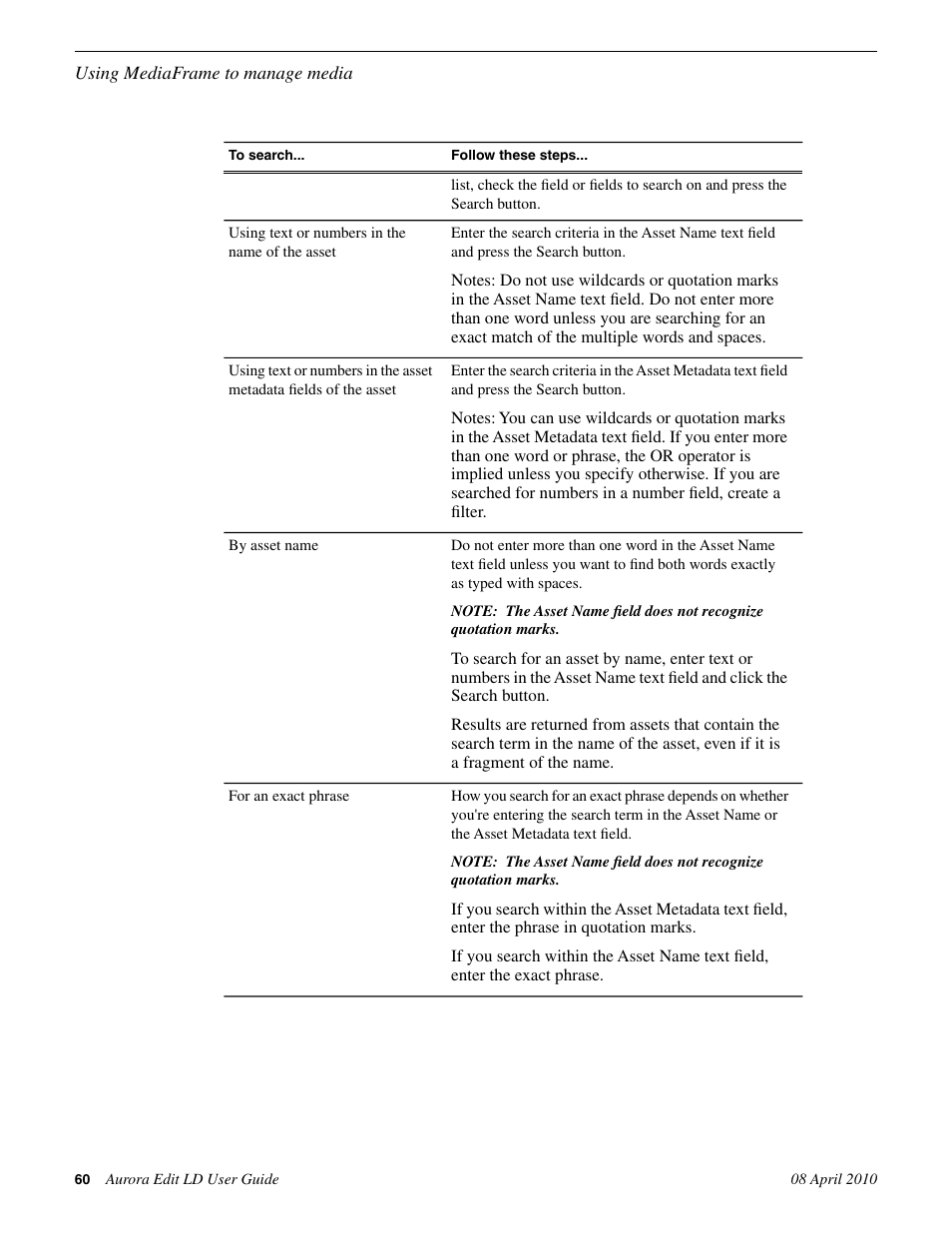 Grass Valley Aurora Edit LD v.7.0 User Manual | Page 60 / 228