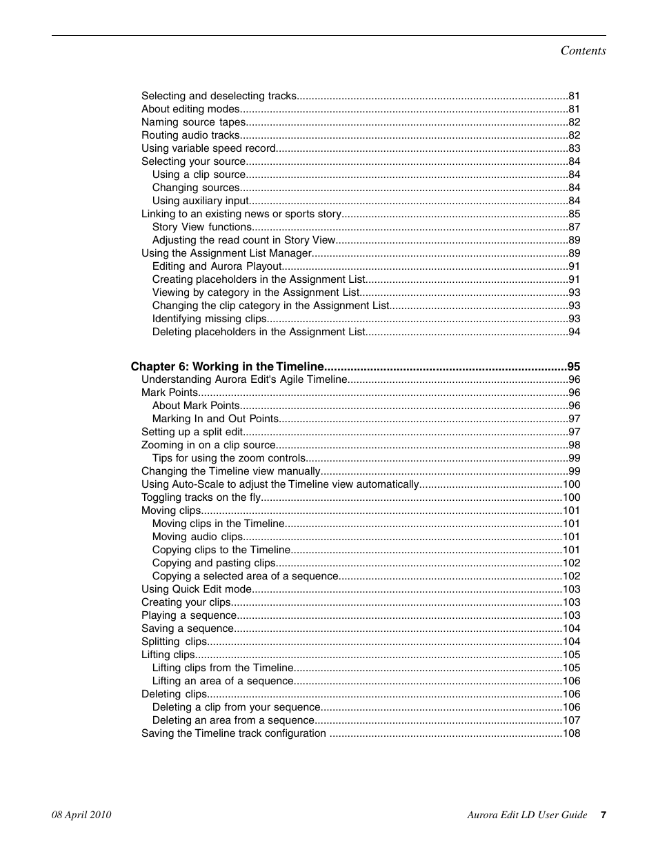 Grass Valley Aurora Edit LD v.7.0 User Manual | Page 7 / 228