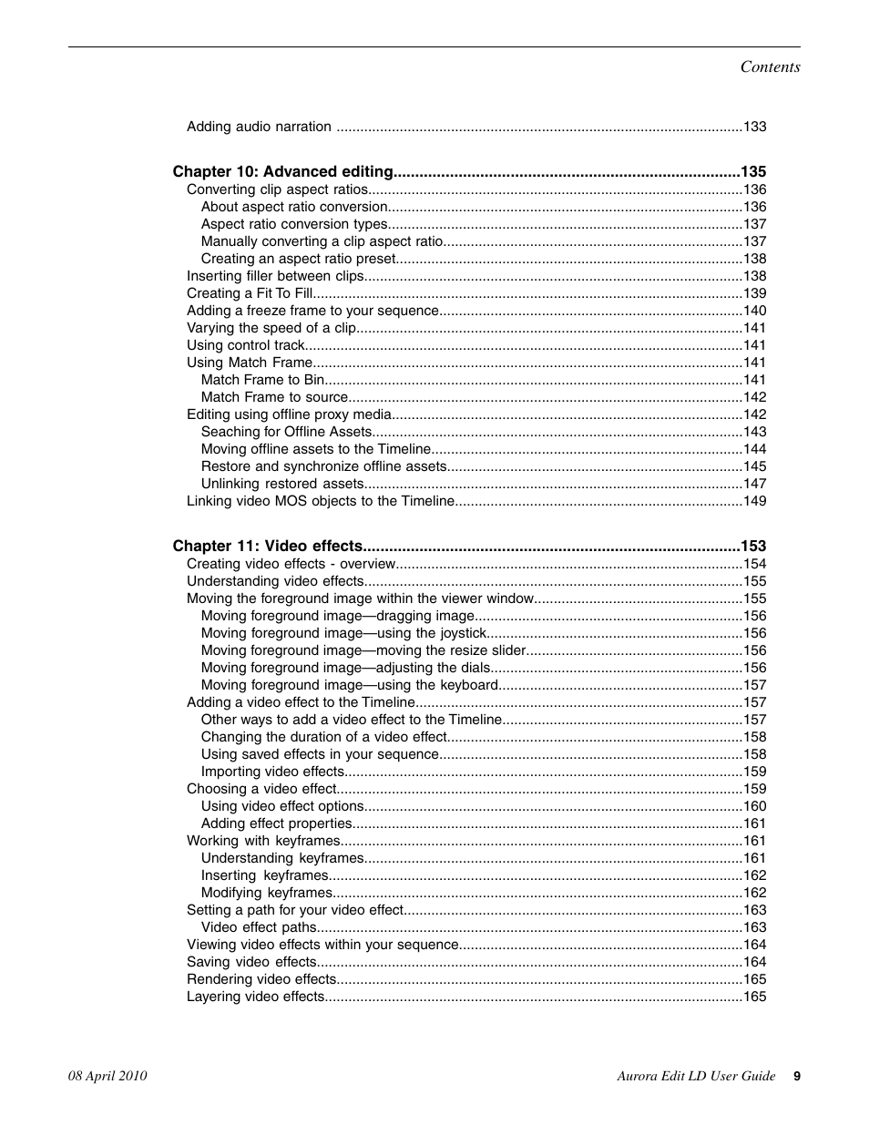 Grass Valley Aurora Edit LD v.7.0 User Manual | Page 9 / 228