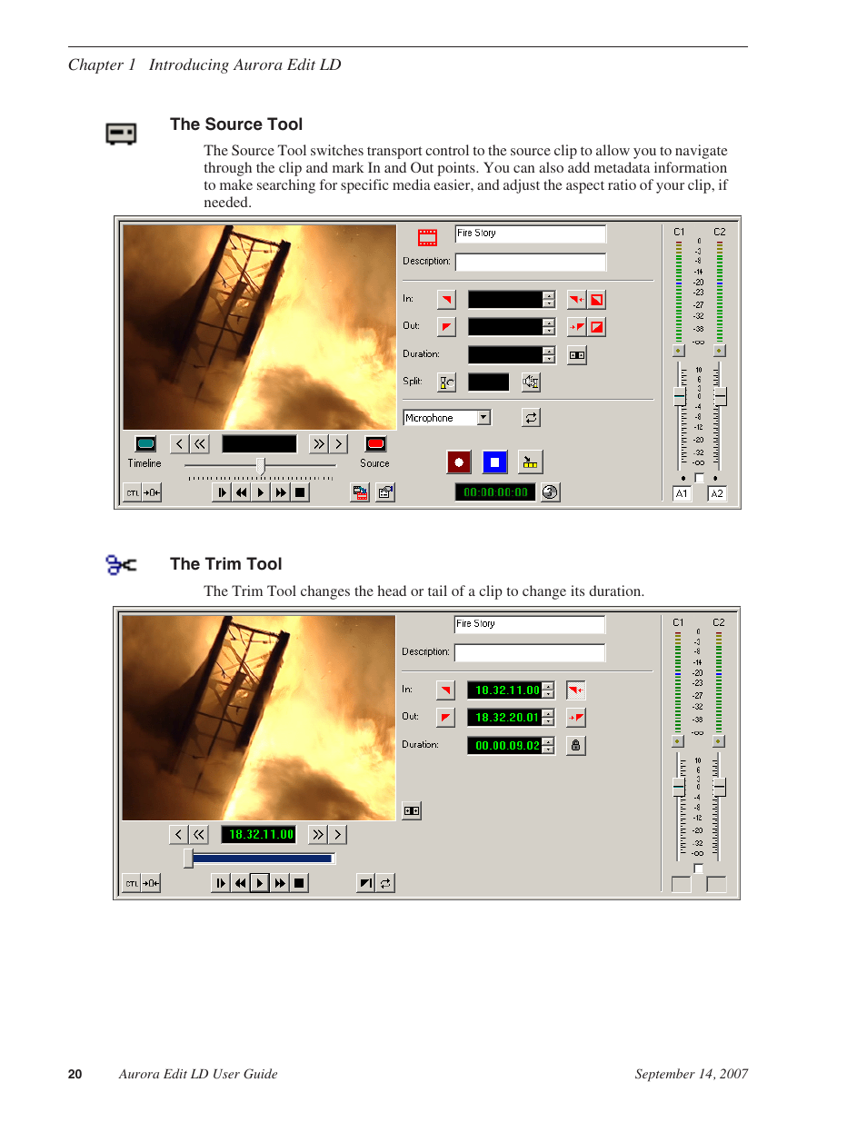 The source tool, The trim tool | Grass Valley Aurora Edit LD v.6.3 User Manual | Page 20 / 100