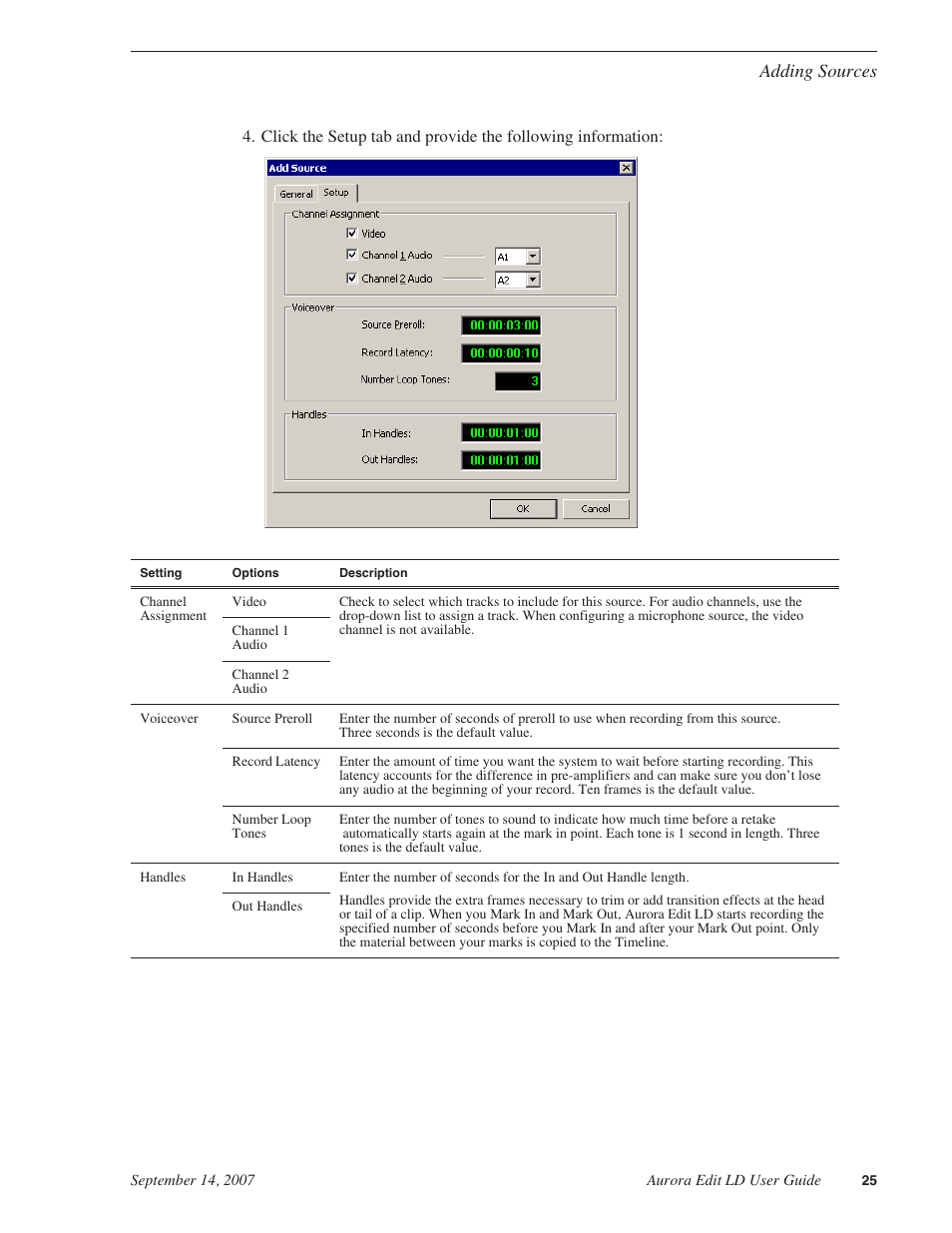 Adding sources | Grass Valley Aurora Edit LD v.6.3 User Manual | Page 25 / 100