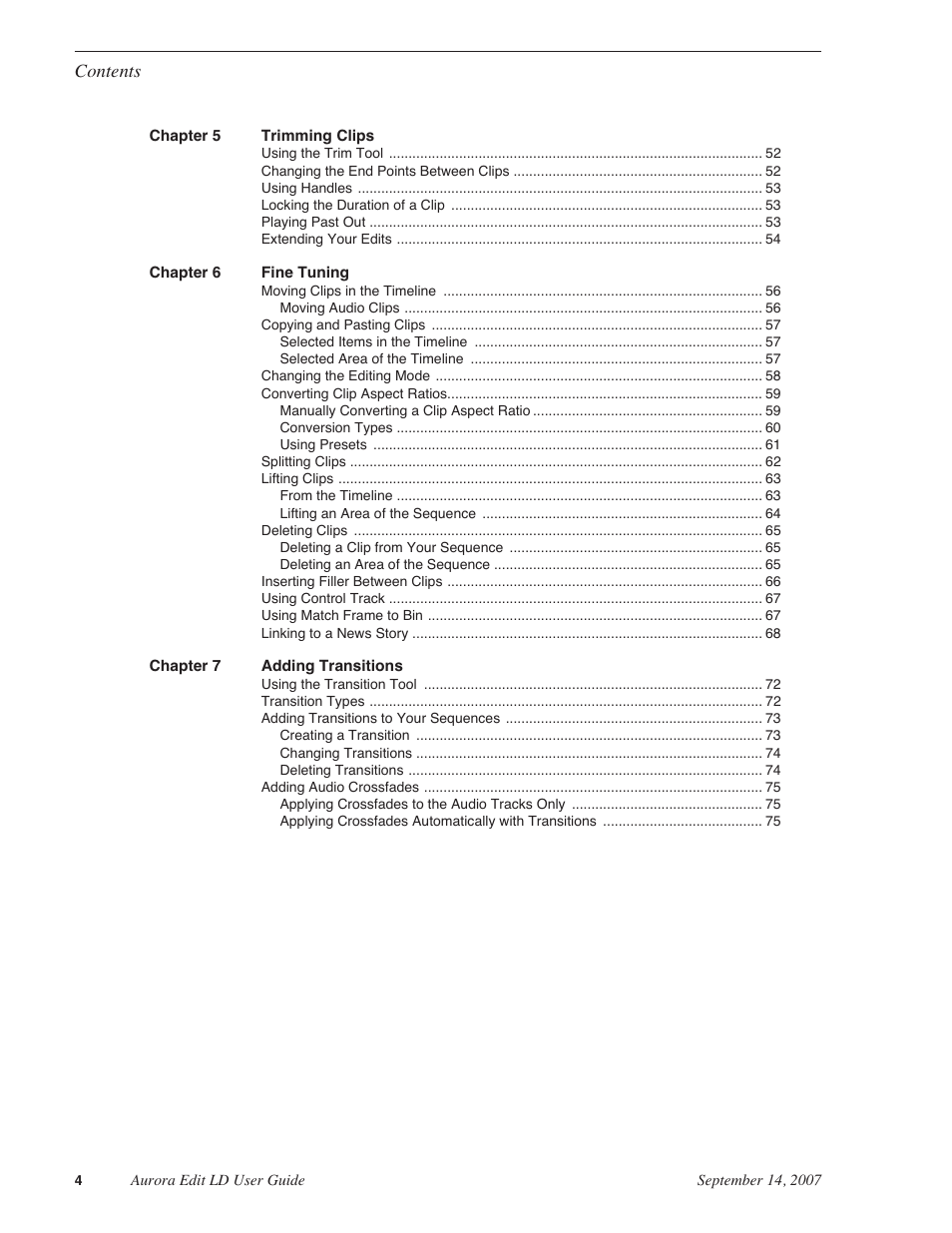 Grass Valley Aurora Edit LD v.6.3 User Manual | Page 4 / 100
