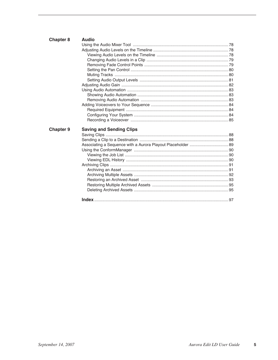 Grass Valley Aurora Edit LD v.6.3 User Manual | Page 5 / 100