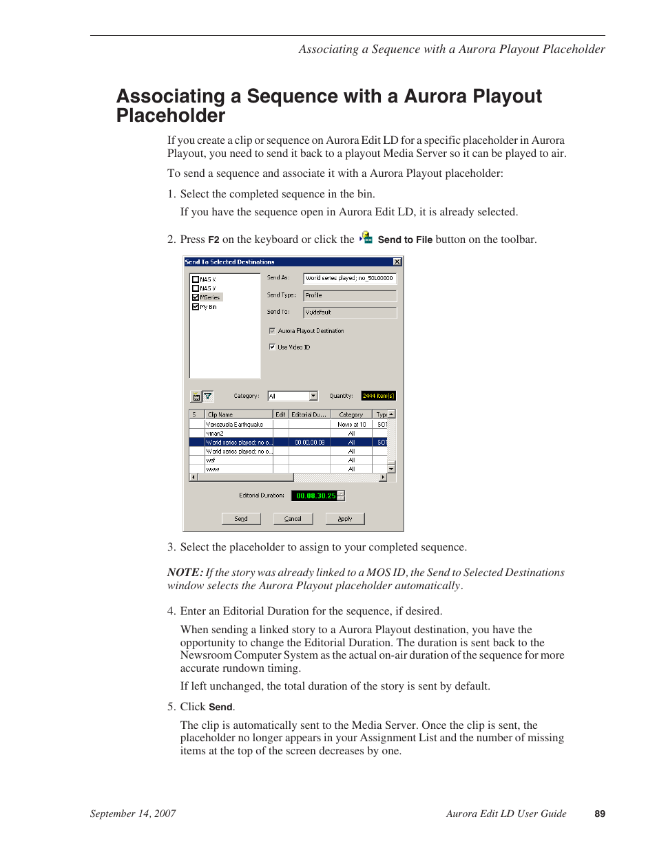 Grass Valley Aurora Edit LD v.6.3 User Manual | Page 89 / 100