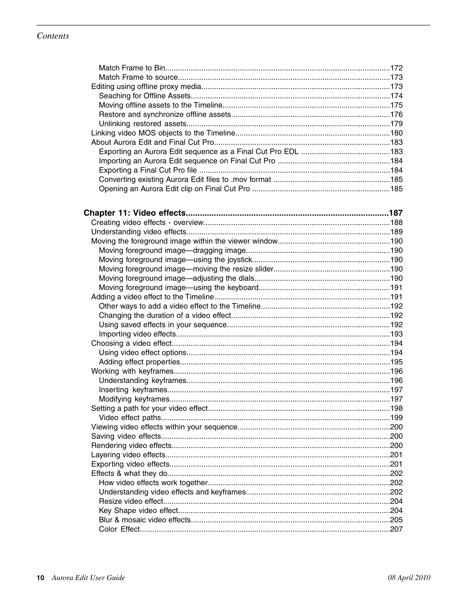 Grass Valley Aurora Edit v.7.0 User Manual | Page 10 / 280