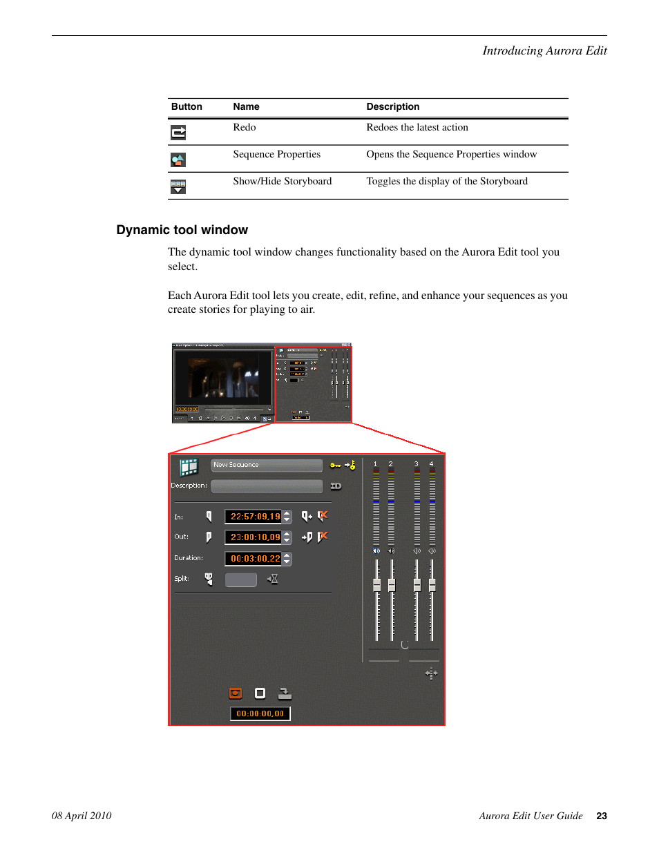 Dynamic tool window | Grass Valley Aurora Edit v.7.0 User Manual | Page 23 / 280