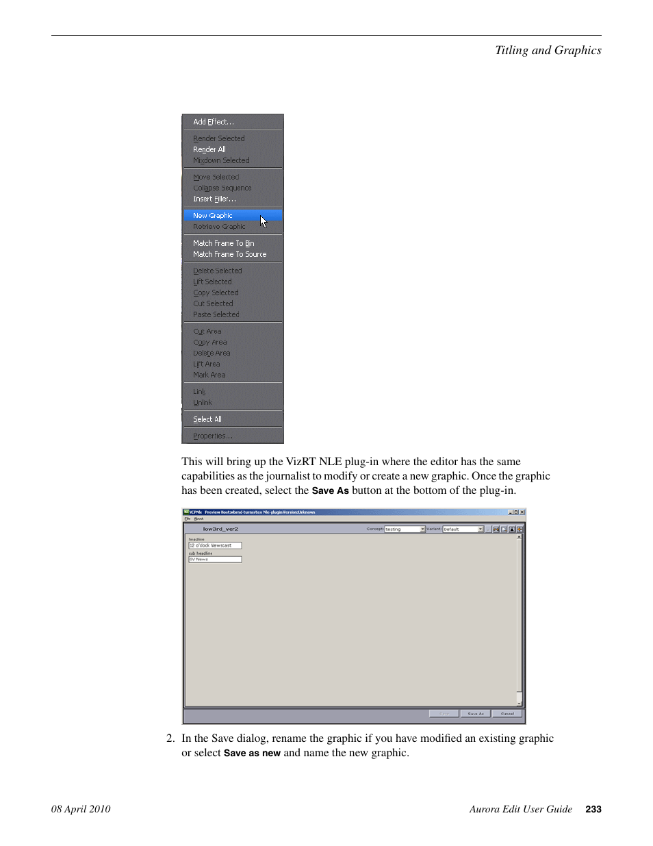 Grass Valley Aurora Edit v.7.0 User Manual | Page 233 / 280