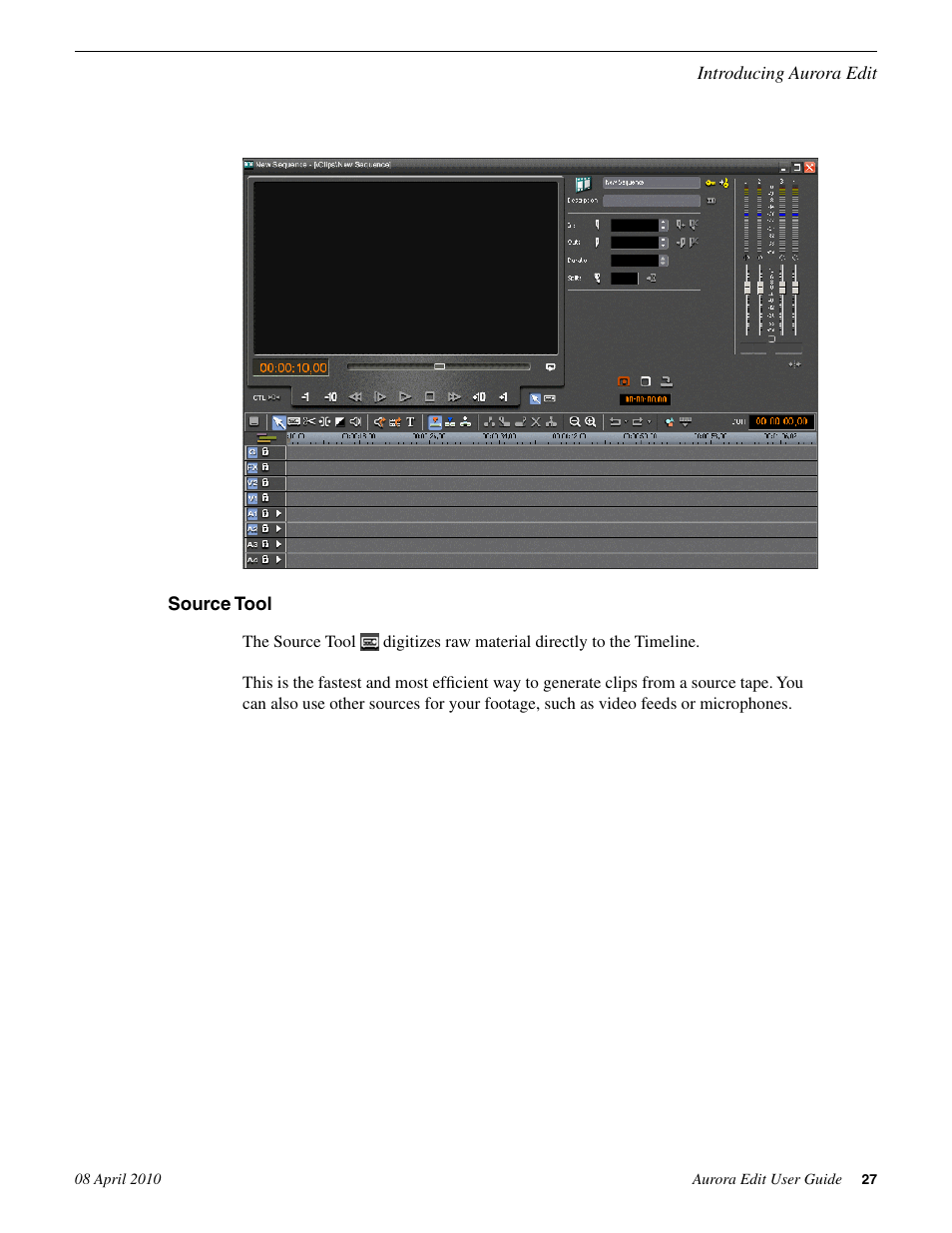 Source tool | Grass Valley Aurora Edit v.7.0 User Manual | Page 27 / 280