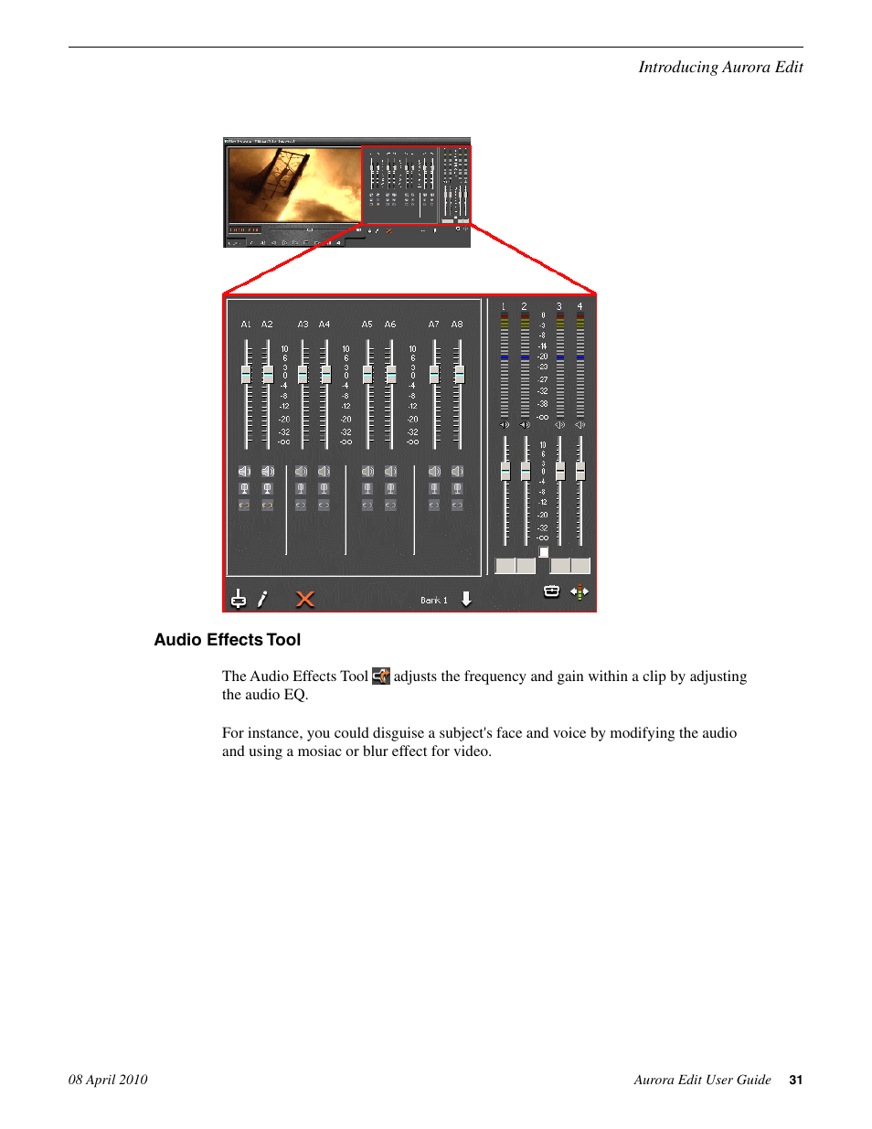 Audio effects tool | Grass Valley Aurora Edit v.7.0 User Manual | Page 31 / 280