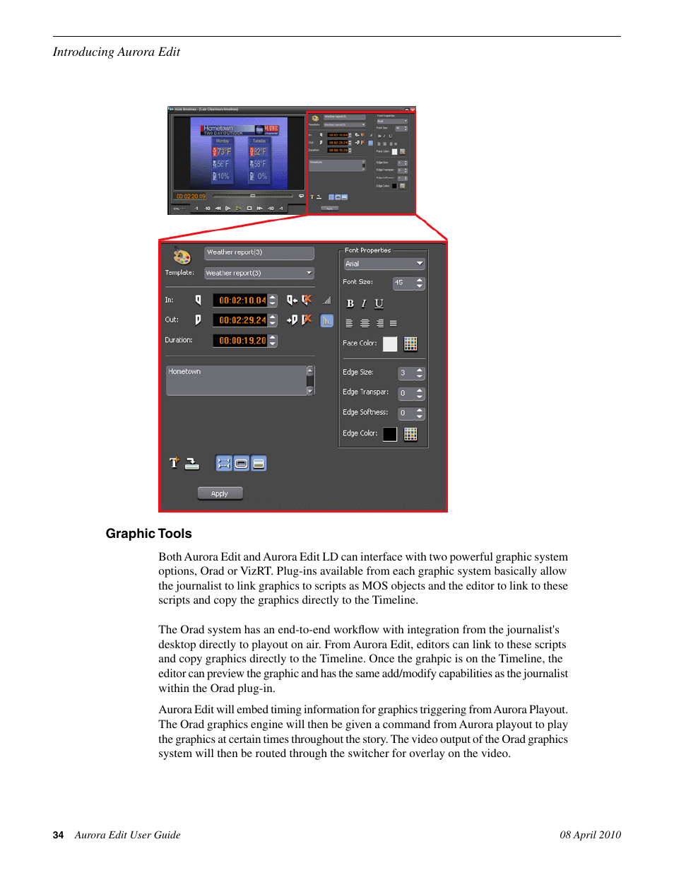 Graphic tools | Grass Valley Aurora Edit v.7.0 User Manual | Page 34 / 280