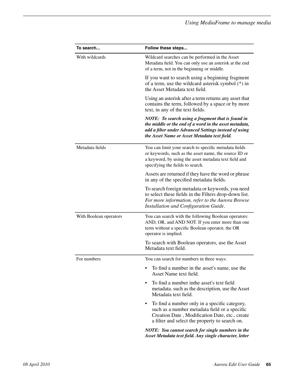 Grass Valley Aurora Edit v.7.0 User Manual | Page 65 / 280