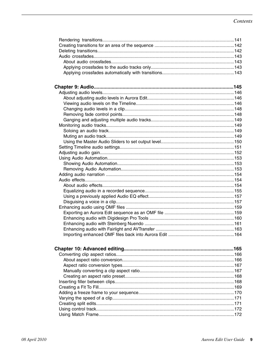Grass Valley Aurora Edit v.7.0 User Manual | Page 9 / 280