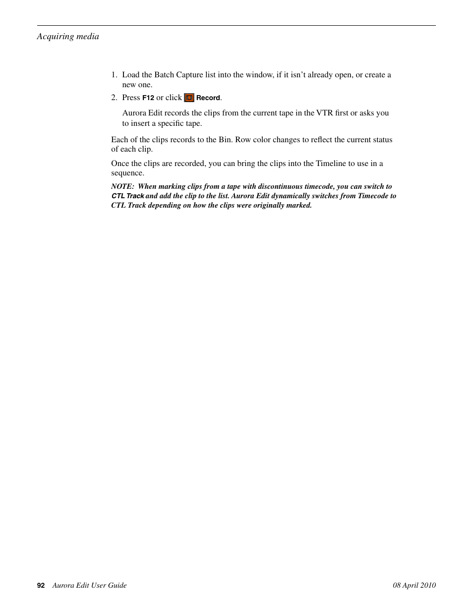 Grass Valley Aurora Edit v.7.0 User Manual | Page 92 / 280