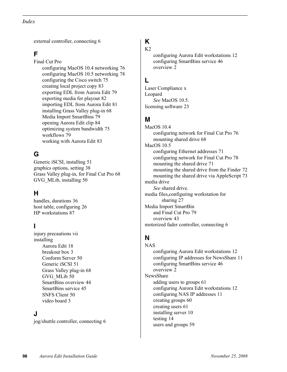 Grass Valley Aurora Edit LD v.6.5 Installation User Manual | Page 112 / 114