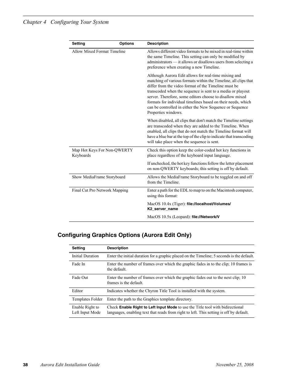 Configuring graphics options (aurora edit only) | Grass Valley Aurora Edit LD v.6.5 Installation User Manual | Page 52 / 114