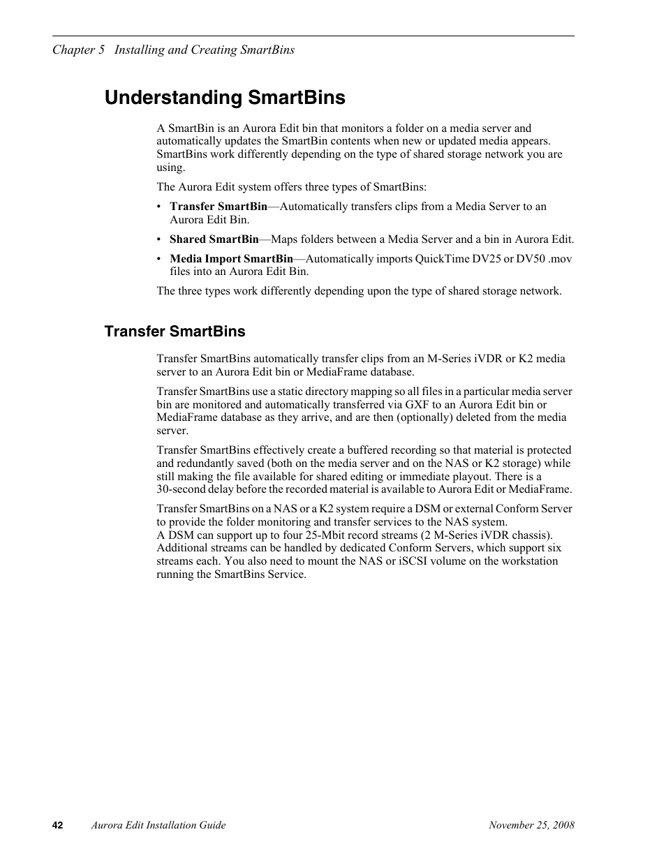 Understanding smartbins, Transfer smartbins | Grass Valley Aurora Edit LD v.6.5 Installation User Manual | Page 56 / 114