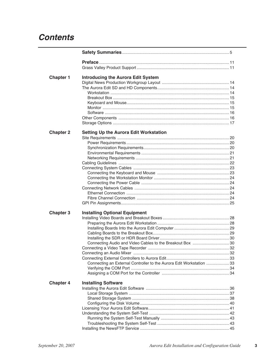 Grass Valley Aurora Edit LD v.6.3 Installation User Manual | Page 3 / 86