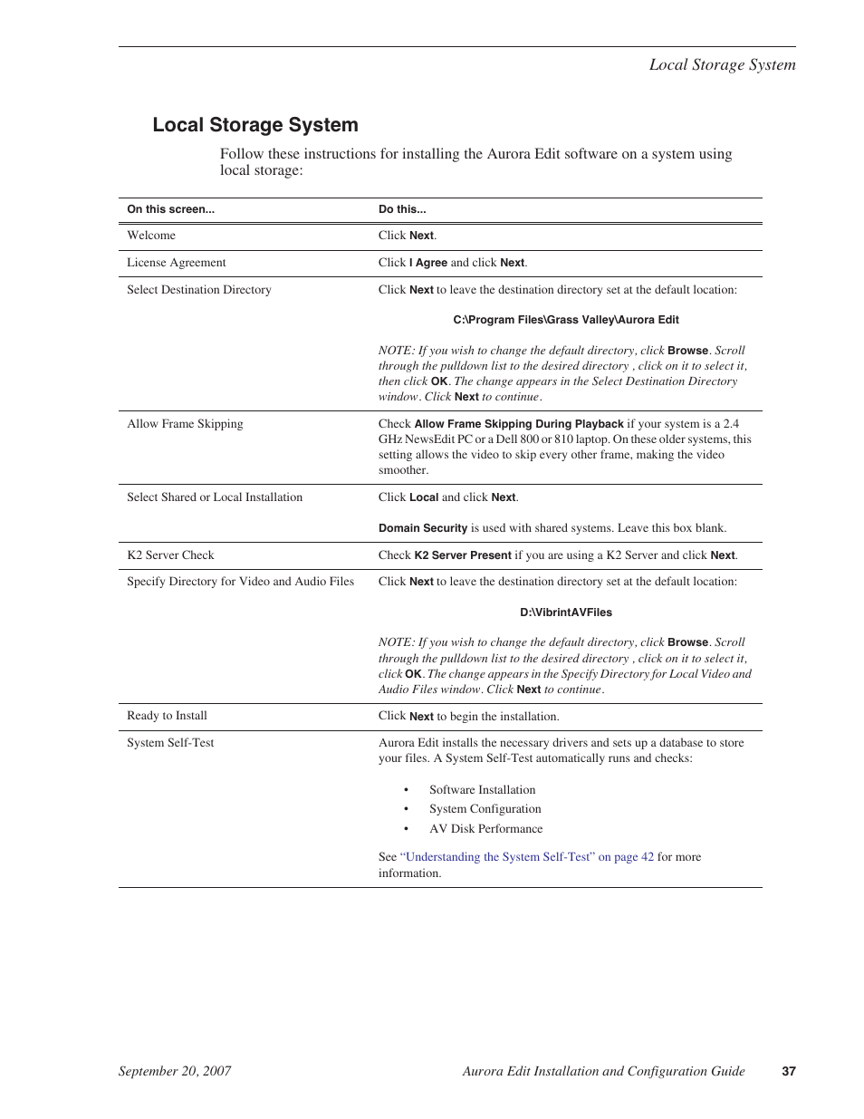 Local storage system | Grass Valley Aurora Edit LD v.6.3 Installation User Manual | Page 37 / 86