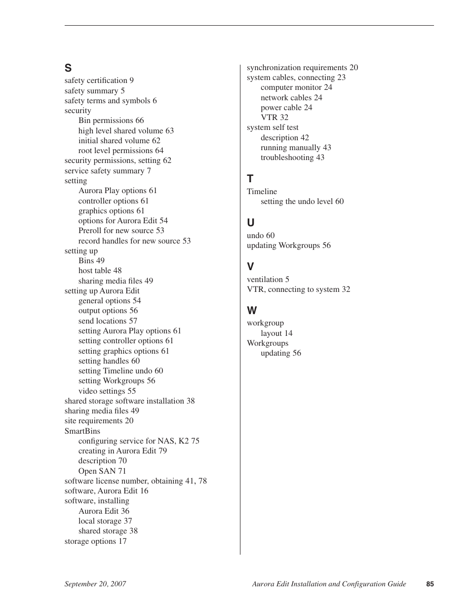 Grass Valley Aurora Edit LD v.6.3 Installation User Manual | Page 85 / 86