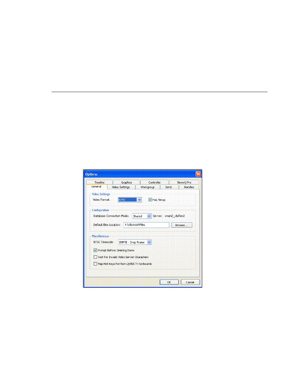 Setting options | Grass Valley Aurora Edit LD v.6.0a Installation User Manual | Page 117 / 140