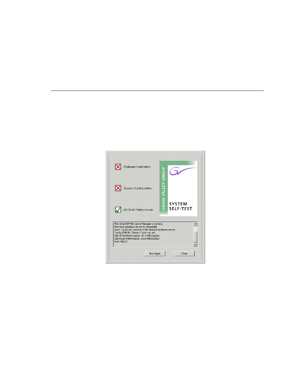 Troubleshooting the system self-test | Grass Valley Aurora Edit LD v.6.0a Installation User Manual | Page 55 / 140