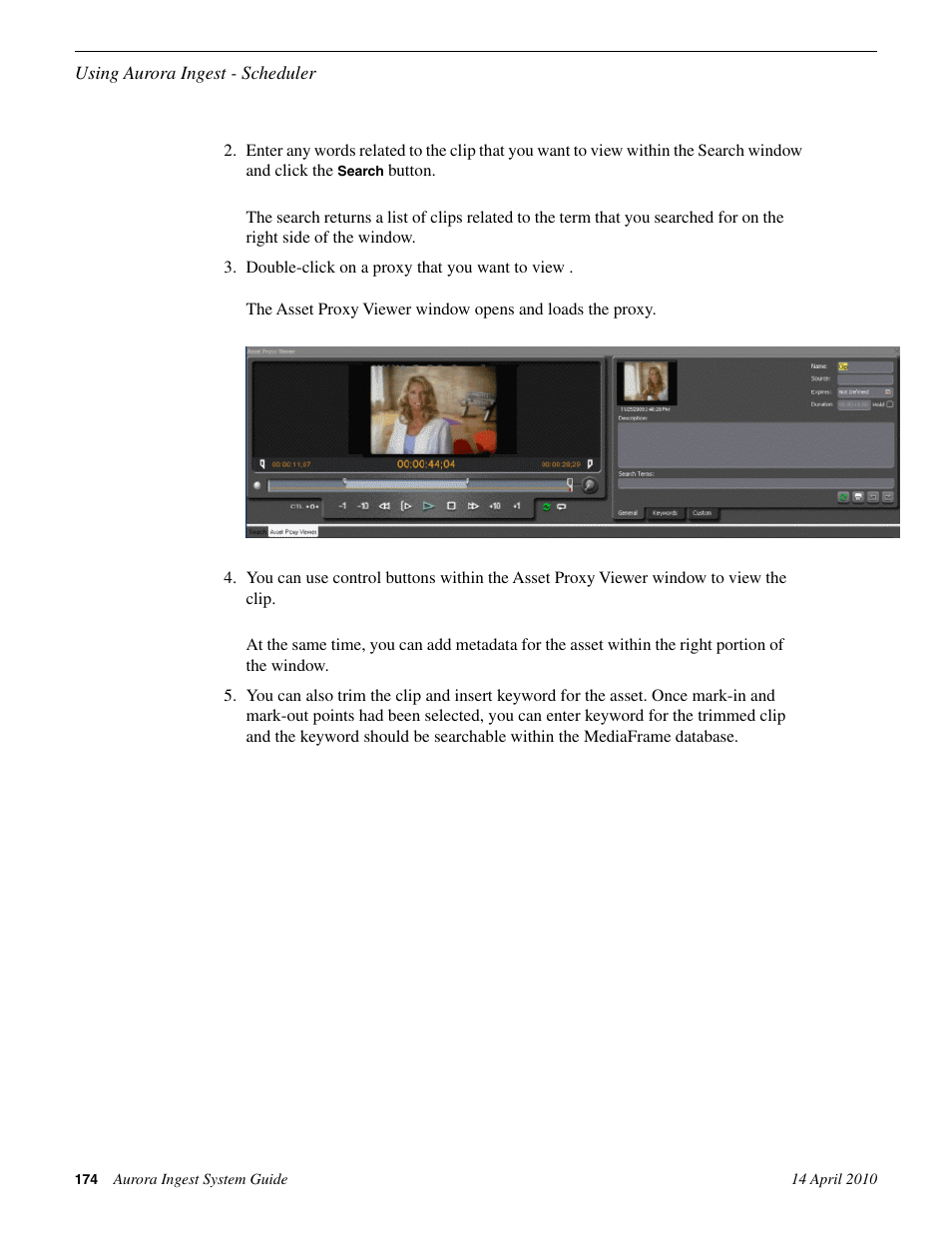 Grass Valley Aurora Ingest v.7.0.0 User Manual | Page 174 / 236