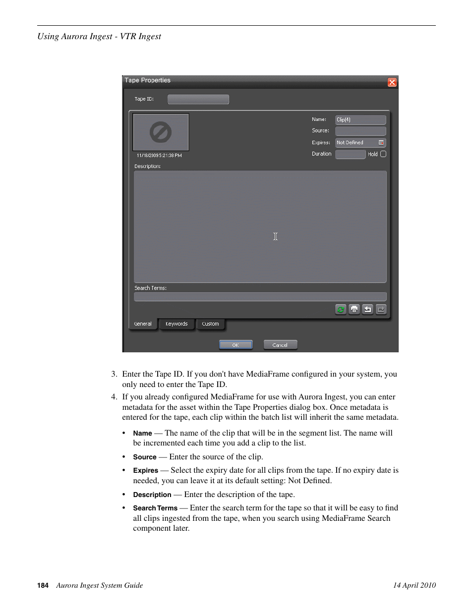 Grass Valley Aurora Ingest v.7.0.0 User Manual | Page 184 / 236